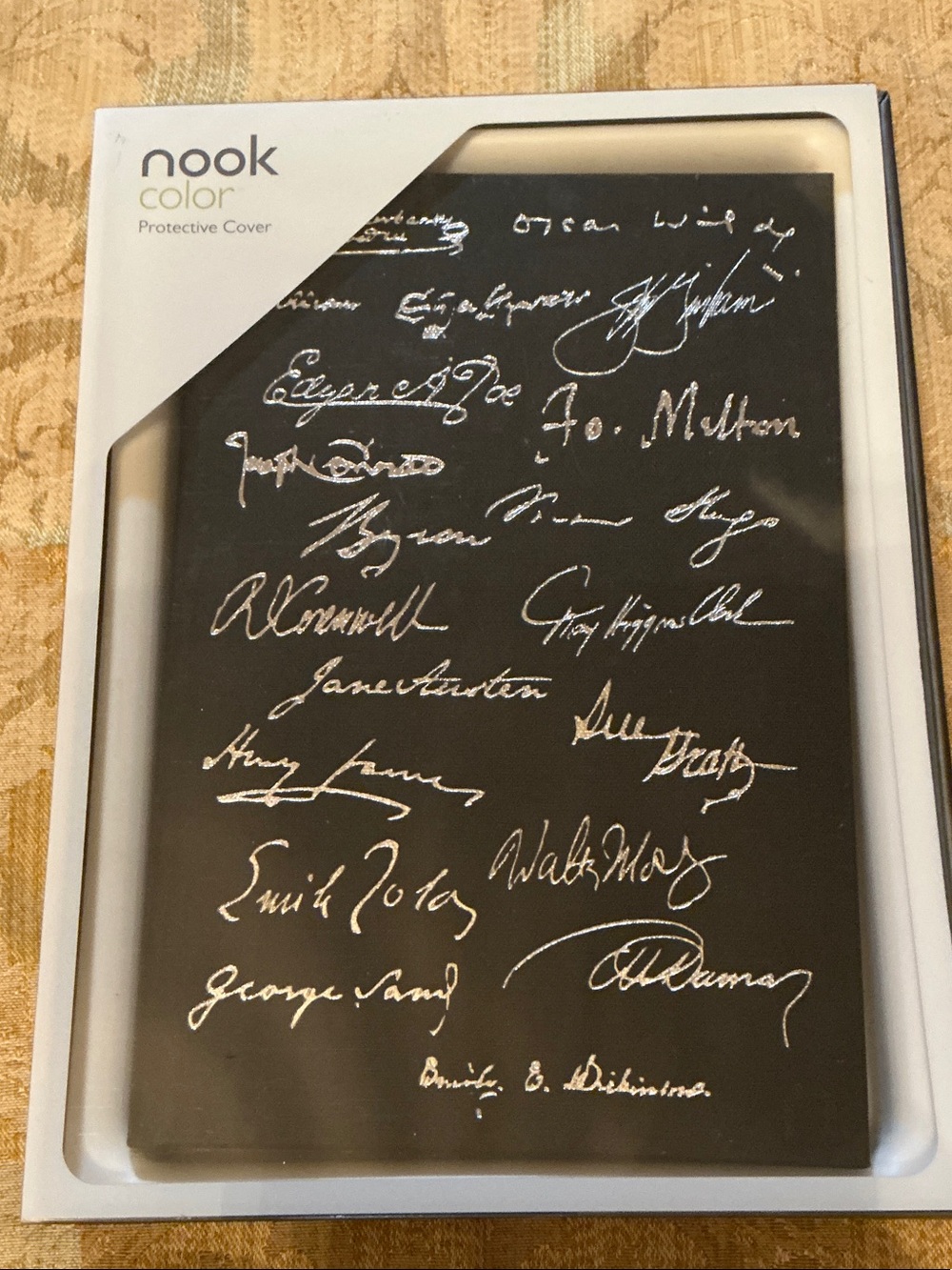 Nook Color Protective Cover in Black with Silver Script